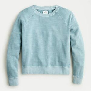 J.Crew Crewneck Pullover in Vintage Cotton Terry, Sounds Blue, M